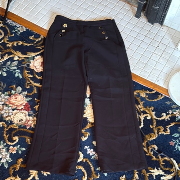 Kaari Blue sailor Trousers with Gold Accents- NWOT- plastic still‎ on buttons - Picture 1 of 5